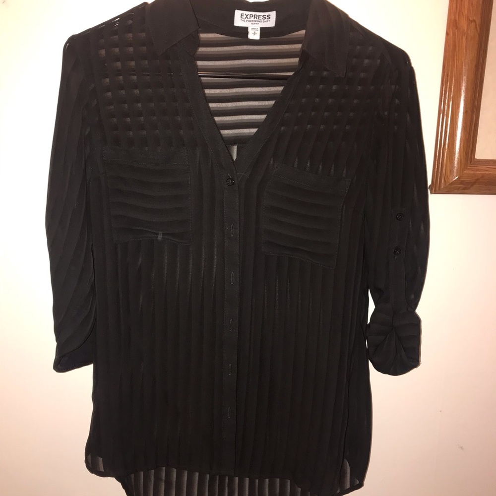 Sheer Black button up